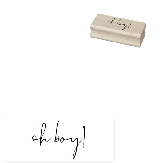 Handtekening Script Lettering Oh Boy Rubberstempel (Gestempeld)