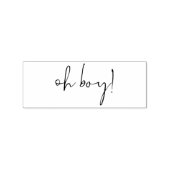 Handtekening Script Lettering Oh Boy Rubberstempel (Afrduk)