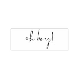 Handtekening Script Lettering Oh Boy Rubberstempel