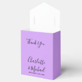 Handtekening Script Lila Lavendel Moderne Trouw Bedankdoosjes (Geopend)