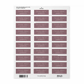 Handtekening Script Mauve Trouw Retouradres Etiket (Full Sheet)
