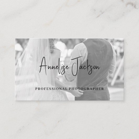 Handtekening script moderne foto van fotograaf visitekaartje (Voorkant)