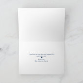 Handtekening Script Navy Blauwe En Gouden Waterver Bedankkaart (Binnen)