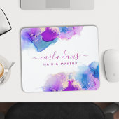 Handtekening Script Paars Blauw Alcohol Inkt Muismat