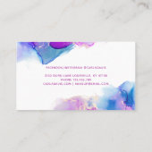Handtekening Script Paars Blue Alcohol Ink Klantenkaartje (Achterkant)