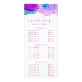 Handtekening Script Paars Blue Alcohol Ink Reclamekaart (Voorkant)