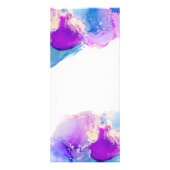 Handtekening Script Paars Blue Alcohol Ink Reclamekaart (Achterkant)