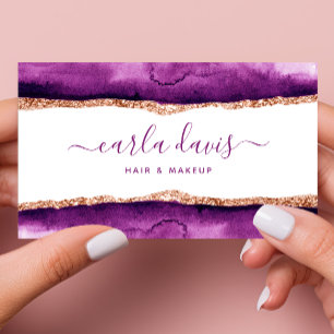 Handtekening Script Paars En Goud Waterverf Visitekaartje