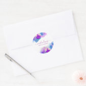 Handtekening Script Paarsblauw Alcoholinkt Ronde Sticker (Envelop)