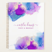 Handtekening Script Paarse Blauwe Alcoholinkt Planner (Voorkant)