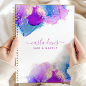 Handtekening Script Paarse Blauwe Alcoholinkt Planner