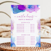 Handtekening Script Paarse Blauwe Inkt Service Pri Menu