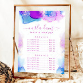 Handtekening Script Paarse Blauwe Inkt Service Pri Menu