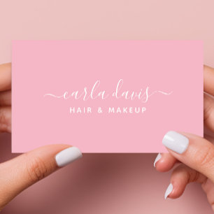 Handtekening Script Pastel Roze Calligrafie Visitekaartje