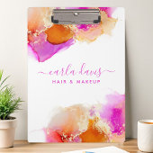 Handtekening Script Roze Oranje Alcoholinkt Klembord