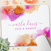 Handtekening Script Roze Oranje Alcoholinkt Muismat