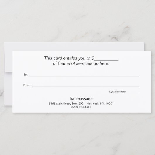 Handtekening Script Salon Spa Cadeaucertificaat (Achterkant)