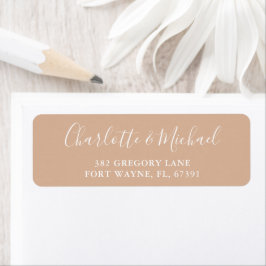 Handtekening Script Tan Taupe Huwelijk Retouradres Etiket