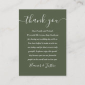 Handtekening Script Trouw Dankjewel Olive Groen Plaatskaartje (Voorkant)