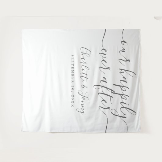 Handtekening Script Trouwfoto booth achtergrond Wandkleed (Voorkant (horizontaal))