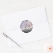 Handtekening Script Waterverf Paars Zwart Zilver Ronde Sticker (Envelop)