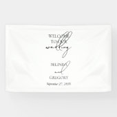 Handtekening Script Welkom Trouwhangend Spandoek (Horizontaal)