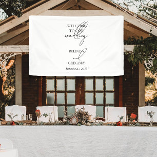 Handtekening Script Welkom Trouwhangend Spandoek