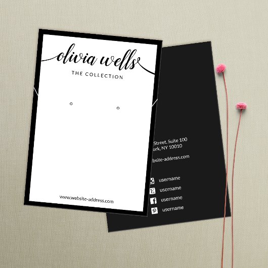 Handtekening Script White Earling Ketting Display Visitekaartje