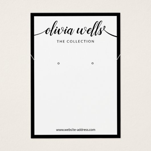 Handtekening Script White Earling Ketting Display Visitekaartje (Voorkant)