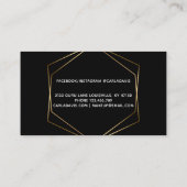 Handtekening Script Zwart en Goud Geometrisch Visitekaartje (Achterkant)