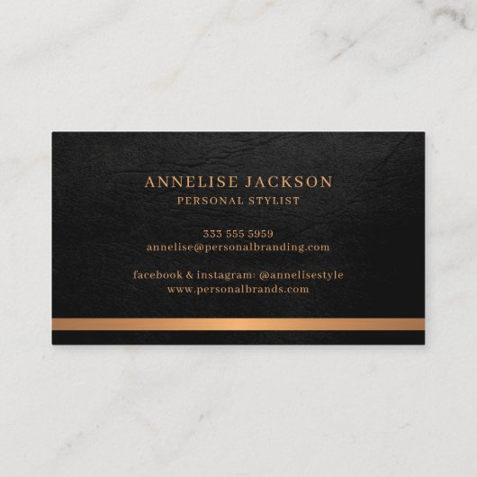 Handtekening script zwart goud visitekaartje (Achterkant)