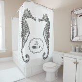 Handtekening Seahorse met  Lijst Text Douchegordijn (In situ)