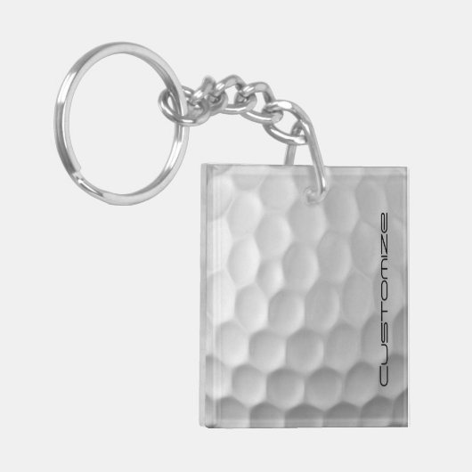 Handtekening Serie Gepersonaliseerde Golfbal Cadea Sleutelhanger (Voorkant Links)