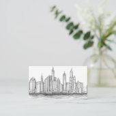 Handtekening skyline sketch visitekaartje (Staand voorkant)