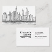Handtekening skyline sketch visitekaartje (Voorkant / Achterkant)