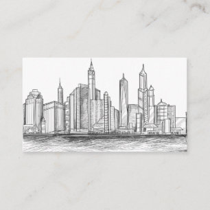 Handtekening skyline sketch visitekaartje