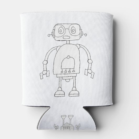 Handtekening Smart Simple Robot Tekening Blikjeskoeler (Achterkant)