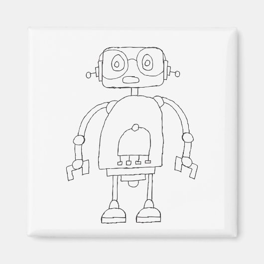 Handtekening Smart Simple Robot Tekening Magneet (Voorkant)