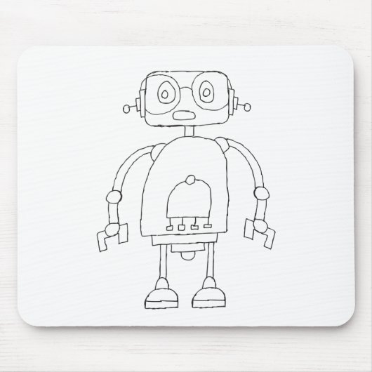 Handtekening Smart Simple Robot Tekening Muismat (Voorkant)