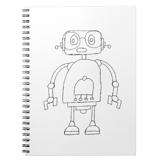 Handtekening Smart Simple Robot Tekening Notitieboek (Voorkant)
