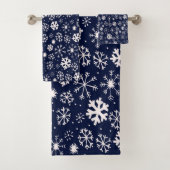 Handtekening snowflake Blizzard met Navy Classic B Bad Handdoek (Insitu)