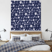 Handtekening snowflake Blizzard met Navy Classic B Canvas Afdruk (Insitu (Slaapkamer))