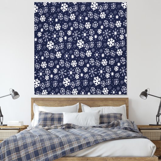 Handtekening snowflake Blizzard met Navy Classic B Canvas Afdruk (Insitu (Slaapkamer))