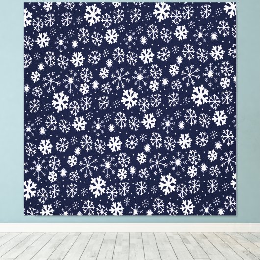 Handtekening snowflake Blizzard met Navy Classic B Canvas Afdruk (Insitu (Houten vloer))
