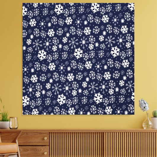 Handtekening snowflake Blizzard met Navy Classic B Canvas Afdruk (Insitu (Woonkamer))
