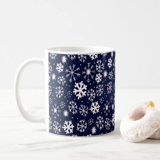 Handtekening snowflake Blizzard met Navy Classic B Koffiemok (Met donut)