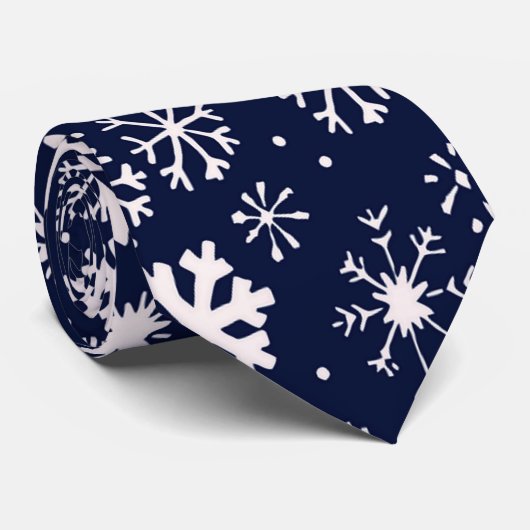 Handtekening snowflake Blizzard met Navy Classic B Stropdas (Opgerold)
