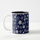 Handtekening snowflake Blizzard met Navy Classic B Tweekleurige Koffiemok (Links)