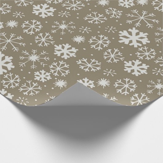 Handtekening snowflake blizzard met Platinum Backg Cadeaupapier (Hoek)