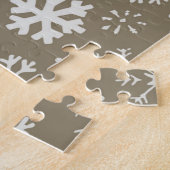 Handtekening snowflake blizzard met Platinum Backg Legpuzzel (Zijkant)
